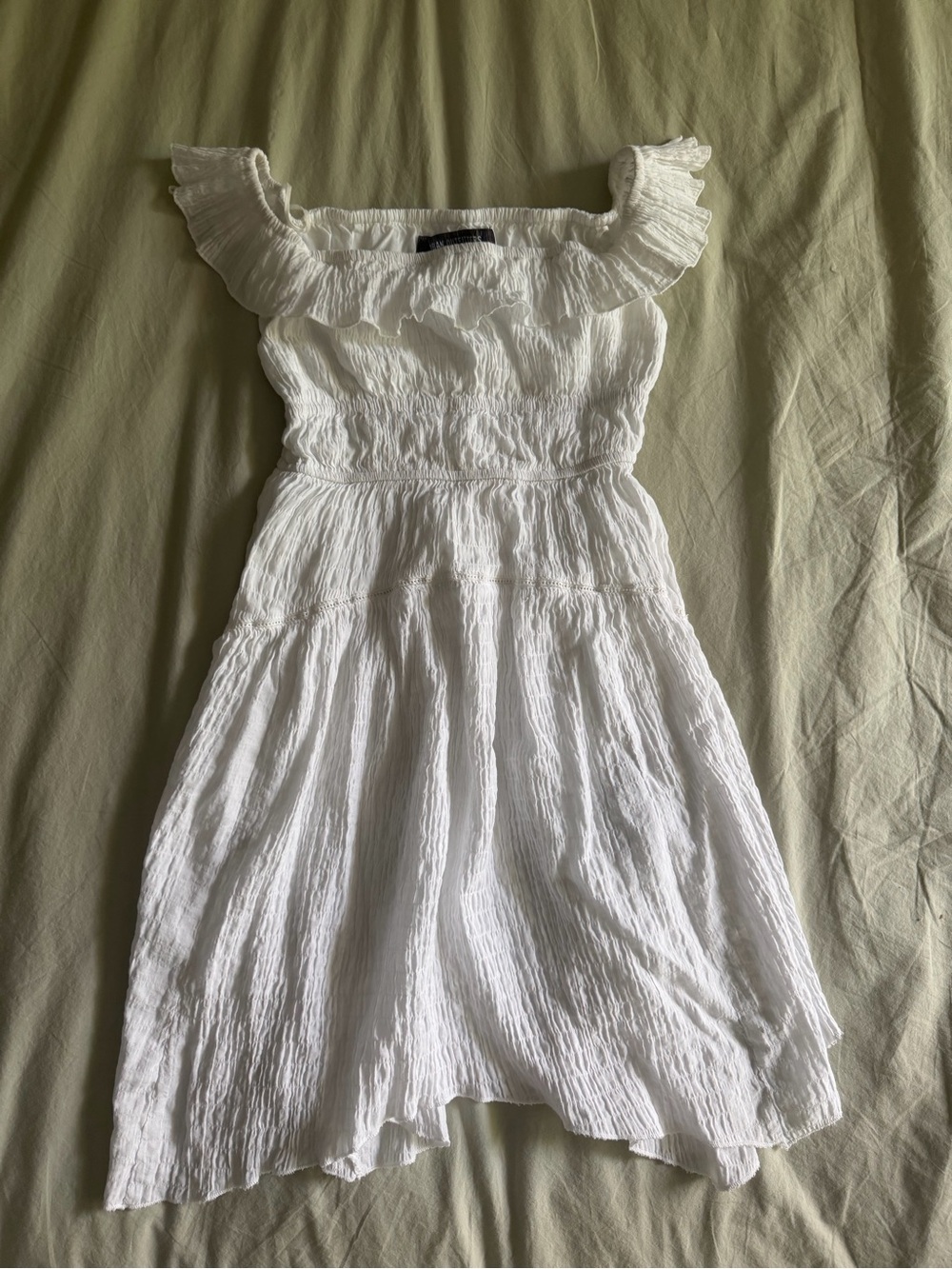Urban Outfitters White Mini Ruffle Dress